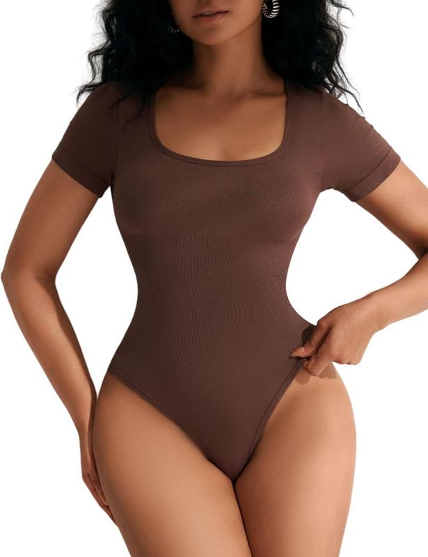 Women's Body Suit Cinched Corset Close-Fitting Seamless Short Sleeve Shapewear Breathable Comfort Lightweight Elegant