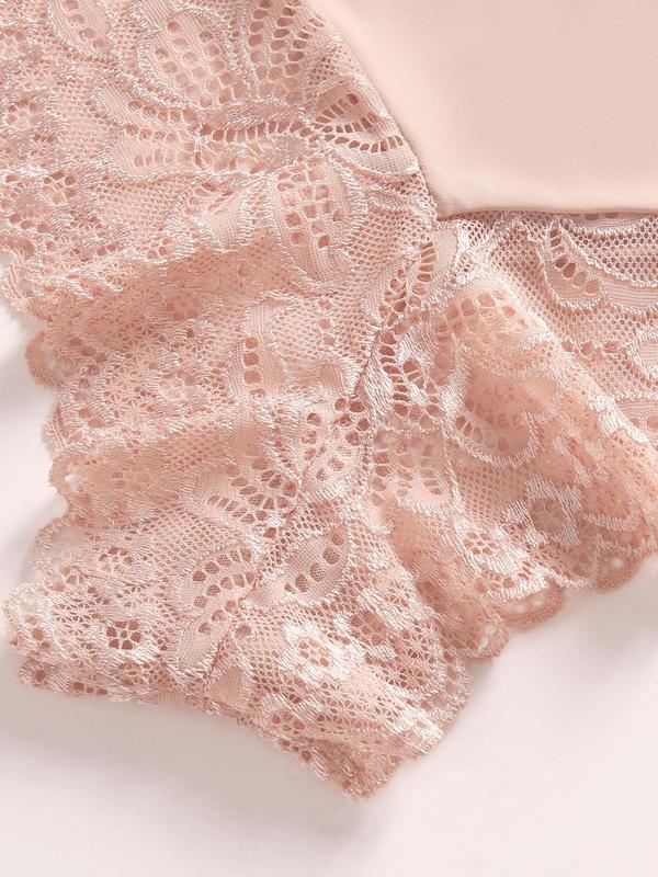 Women's Contrast Lace Panty, Breathable Comfortable Knicker for Daily Wear, Ladies Underwear for All Seasons