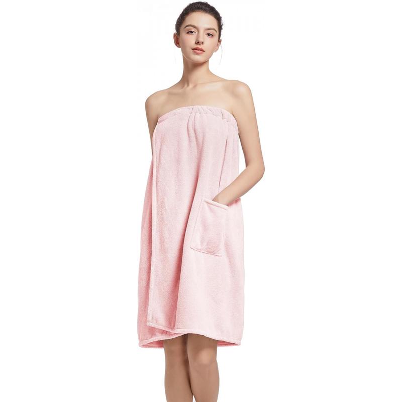 Women'S Soft Wrap Towel Full Length,Bath Robe After Shower Female Plush Long,Spa Bathrobes Lightweight With Pockets