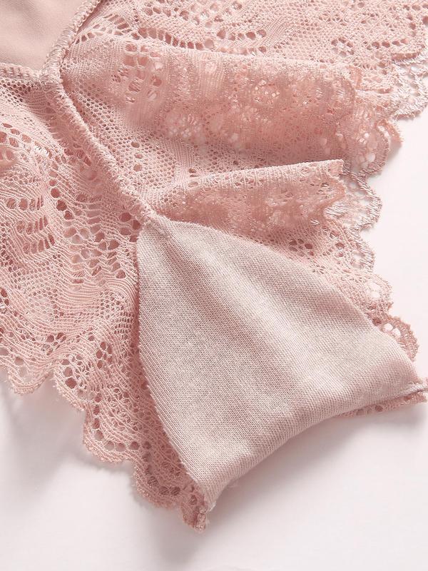 Women's Contrast Lace Panty, Breathable Comfortable Knicker for Daily Wear, Ladies Underwear for All Seasons