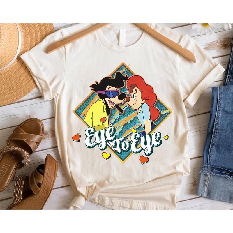 Retro 90s Couples A Goofy Movie Powerline Roxanne Eye To Eye Shirt, WDW Unisex T-shirt Family Birthday Gift Adult Toddler Tee MMXVC