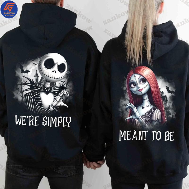 Jack n Sally couple  hoodie || The Nightmare || Halloween Sweatshirt, e Spooky Halloween Shirt, Funny Halloween Shirt, Halloween Gift T-shirts, Crewnecks, Hoodies – Gifts Suitable for Anyone