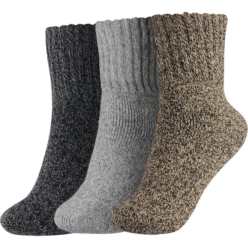 Women's Winter Boots Socks Thick Warm Cozy Crew Socks Solid Color Gifts