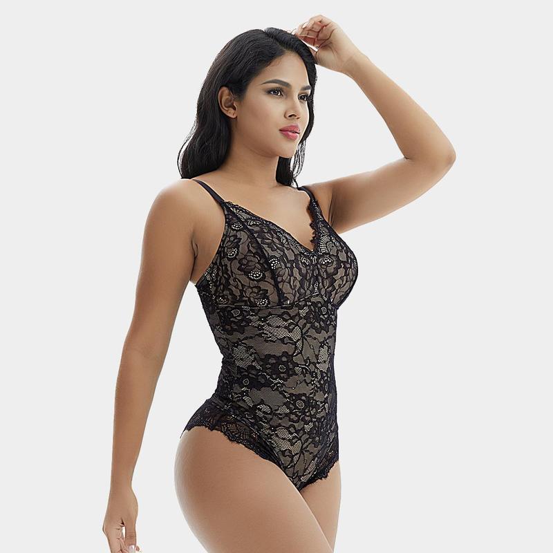 Sexy Lace Bodysuit Shapewear for Women 3580-Link B Thong Adjustable Underwear Womenswear Nylon