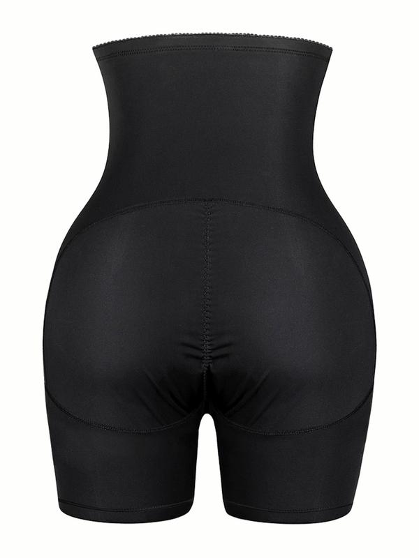 Women's Plain High Waist Adjustable Shapewear Shorts, Solid Hook & Eye Shaper, Comfy Breathable Tummy Control Shaper, Tummy Shapewear, Body Shapewear, Summer Wear 2024, Women's Shapewear Bottoms for Daily Wear, Fall Wear, Fallfreshness