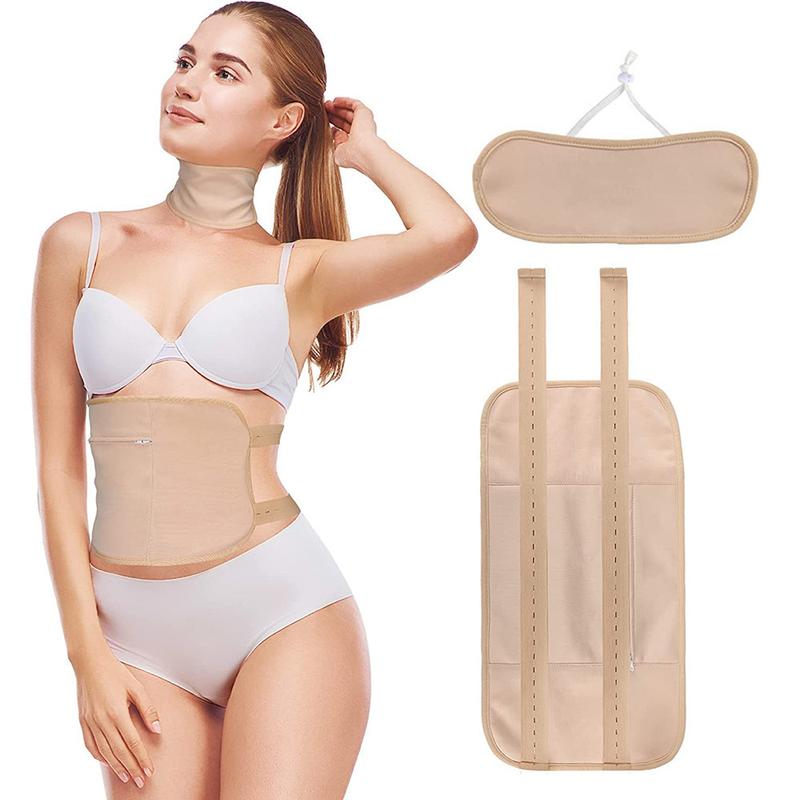 Maisie Reusable Castor Oil Packs with Adjustable Elastic Strap, Flannel Cotton Machine Washable Anti Oil Leak(Khaki) Womenswear Shapewear