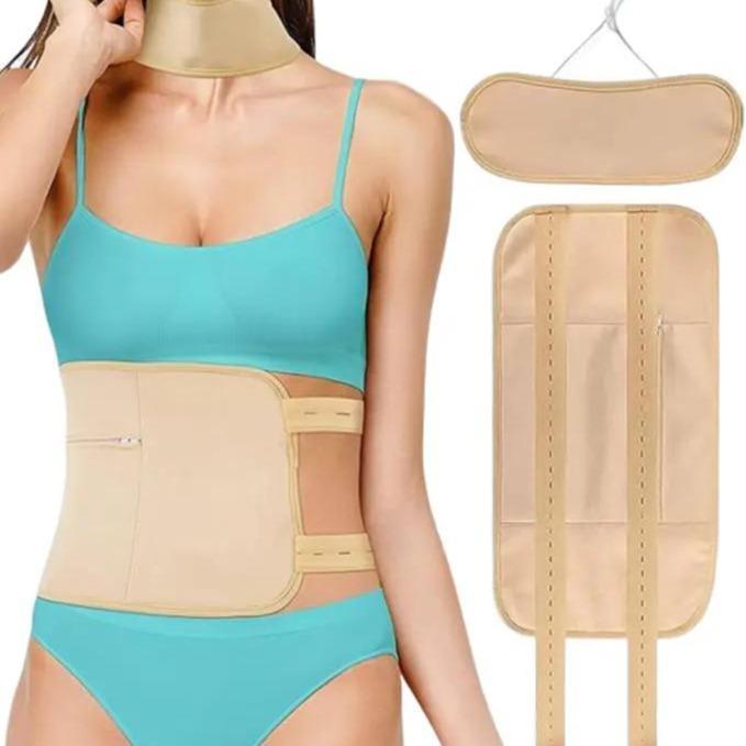 Maisie Reusable Castor Oil Packs with Adjustable Elastic Strap, Flannel Cotton Machine Washable Anti Oil Leak(Khaki) Womenswear Shapewear