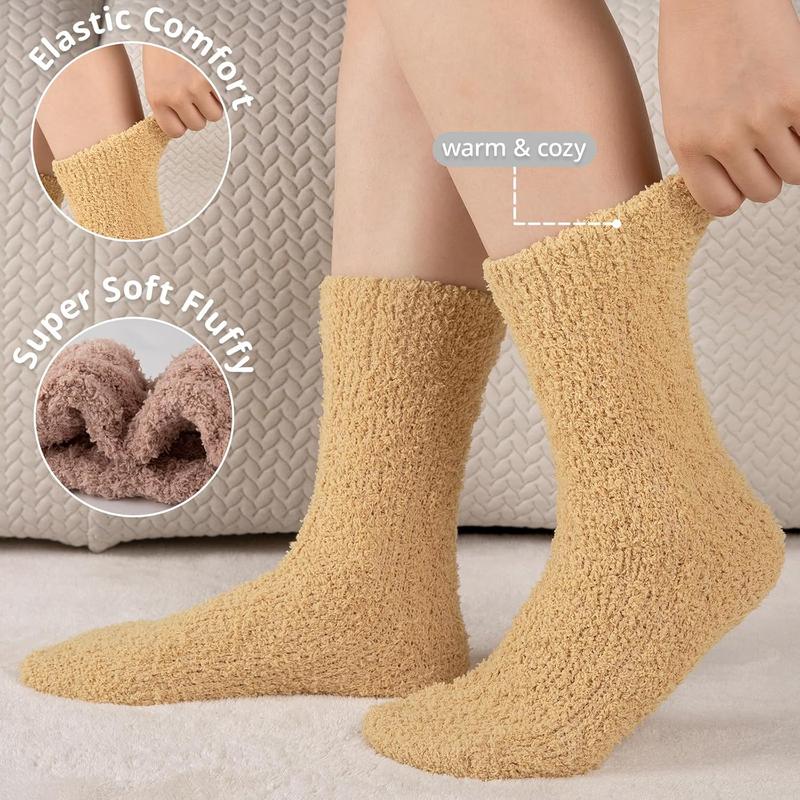 Women Fuzzy Socks Warm Cozy Fluffy Socks Thick Soft Winter Slipper Socks 5 Pairs