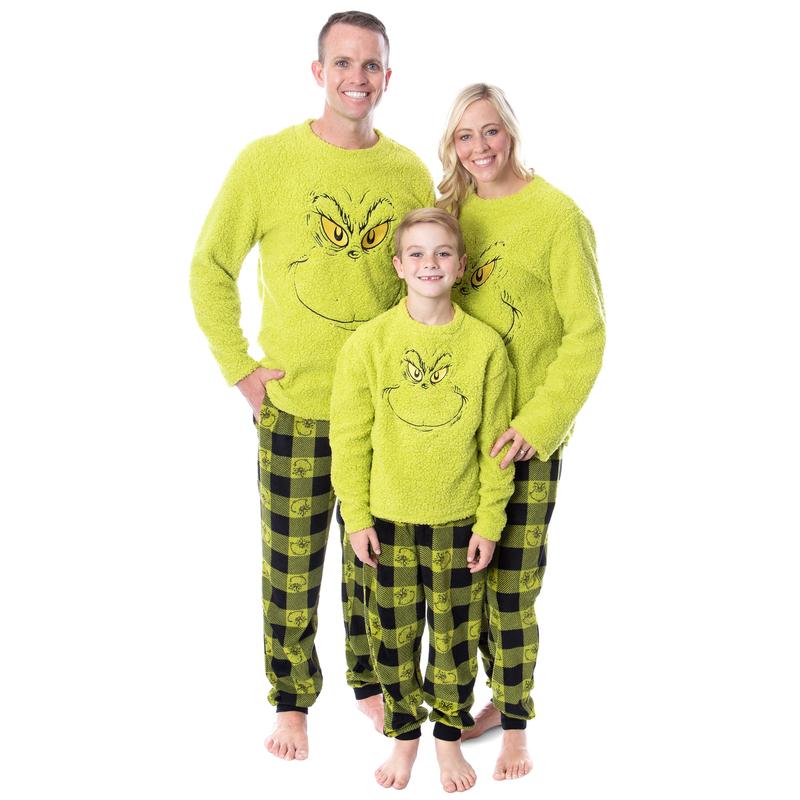 Dr. Seuss GRINCH Who Stole Christmas Matching Family Pajama Sets For Men, Women, Kids, Toddlers