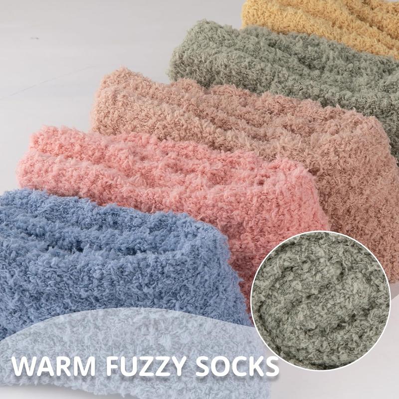 Women Fuzzy Socks Warm Cozy Fluffy Socks Thick Soft Winter Slipper Socks 5 Pairs