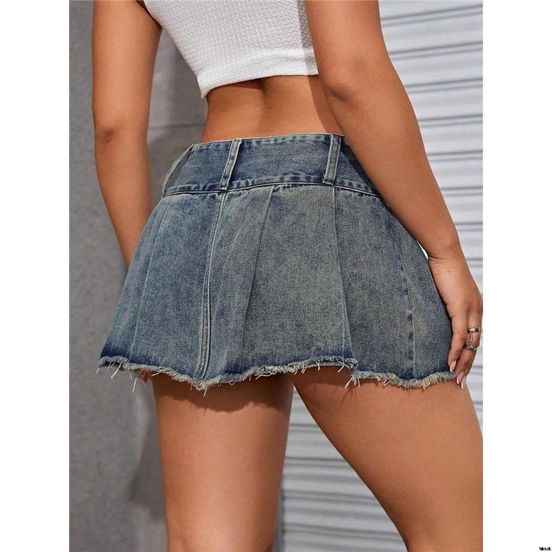 Denim fringed skirt ICON Tiktok