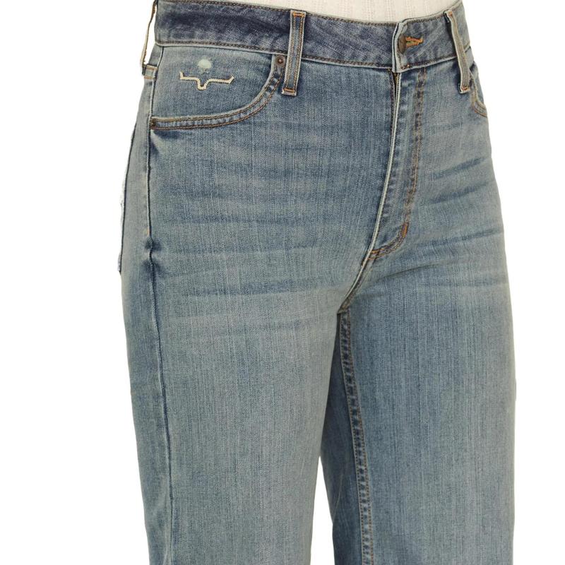 Kmes Ranch Women's Olivia Medium Wash High Rise Wide Leg Jeans