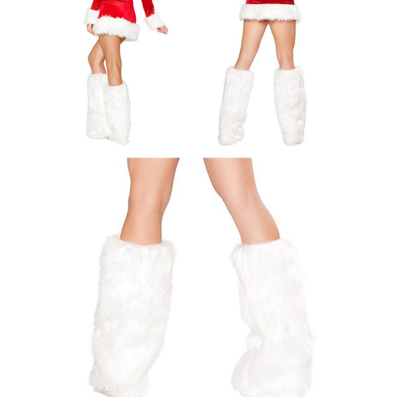 Women Faux Fur Leg Warmer Y2K Soft Boots Cover Cuff Sleeves Winter Leg Warmers Christmas Outfit