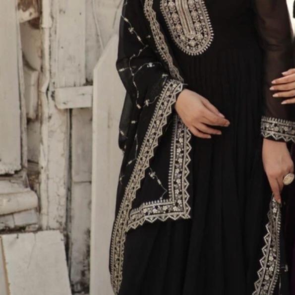 Party Wear Gown with Dupatta for Women - Formal and Elegant - Womenswear