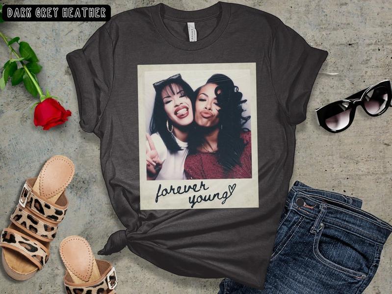 Selena Shirt Aaliyah Tshirt, Selena Quintanilla Aaliyah Haughton Photobooth Tshirt, Tejano Queen Of Cumbia Shirt Collar Cotton