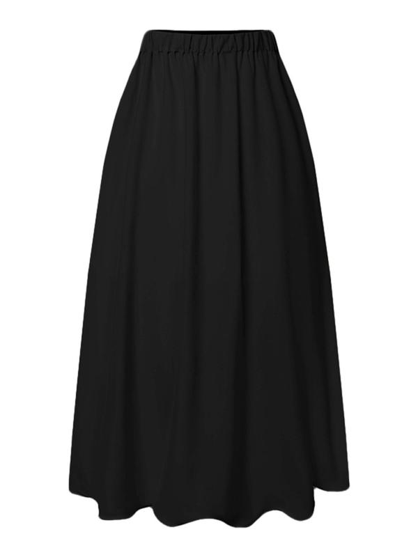 Women's Solid High Waist A Line Skirt, Elegant Fashion Casual Midi Skirt for Daily Outdoor Wear, Ladies Bottoms for All Seasons