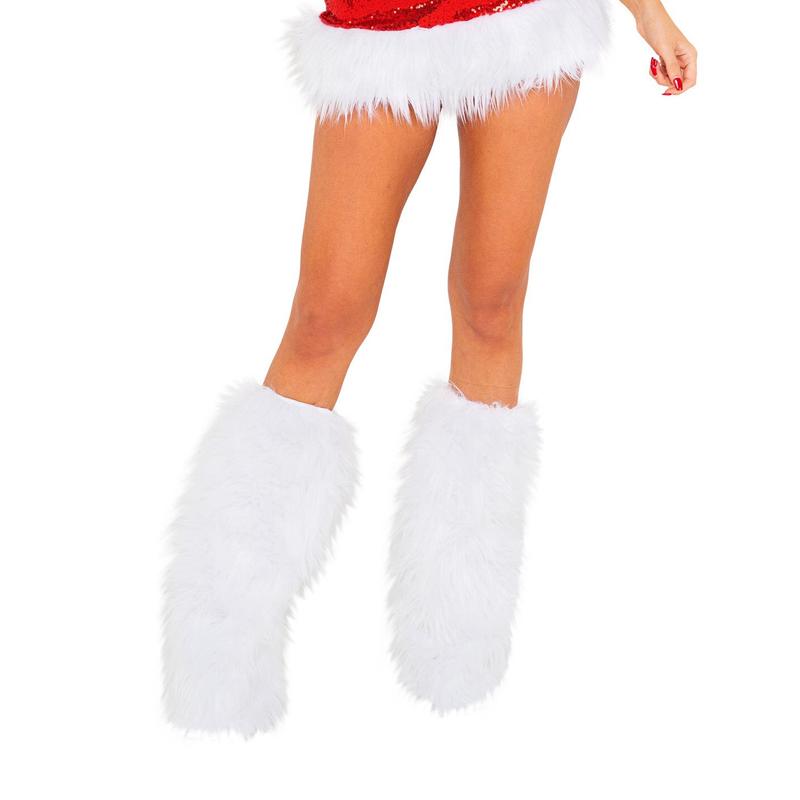 Women Faux Fur Leg Warmer Y2K Soft Boots Cover Cuff Sleeves Winter Leg Warmers Christmas Outfit