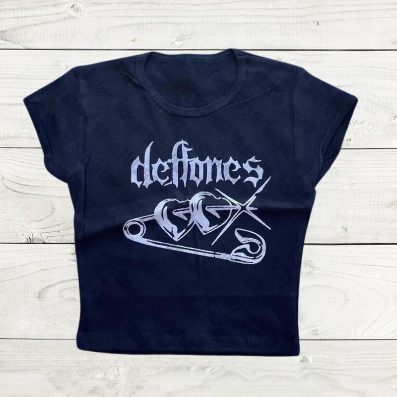 Y2K Deftones Baby Tee, Gothic Emo Girl Tops, Grunge 2000s, Emo Scene 2000s Clothes, Y2k Top Women Streetwear Shirt, Summer Vintage Women Casual Baby Tee, Gift For Girlfriend