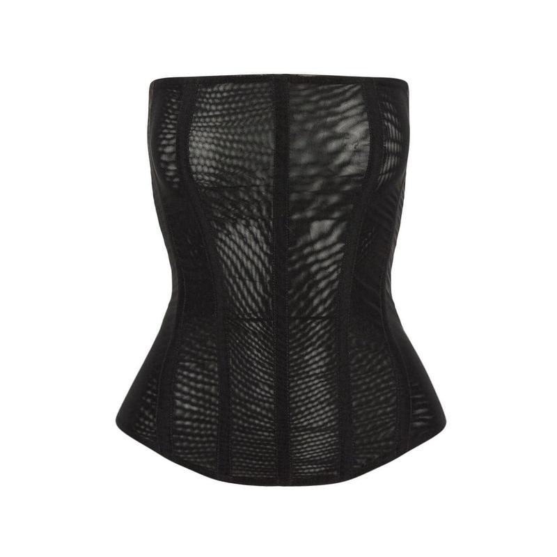 Muse Mesh Corset Top - Black