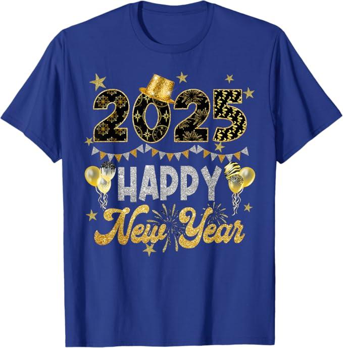 Happy New Year Party 2025 Ballon Family Matching Men Women T-Shirt