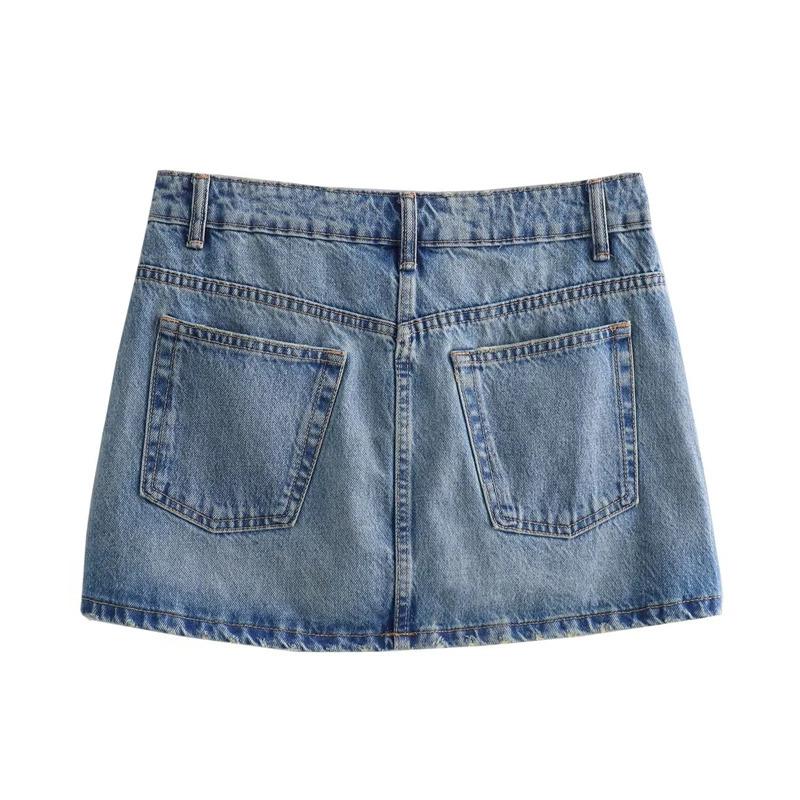 Women's Denim Skirt 2024 New Spring Summer Women's Mini Skirt Fashion Women's Denim Skirt Casual Chic High Street Women's Skirt