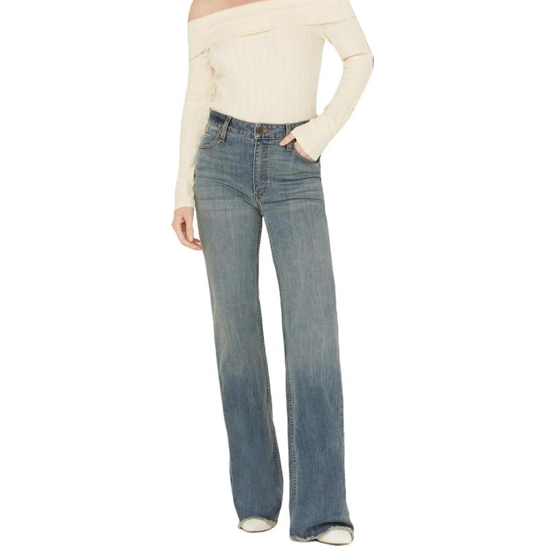 Kmes Ranch Women's Olivia Medium Wash High Rise Wide Leg Jeans