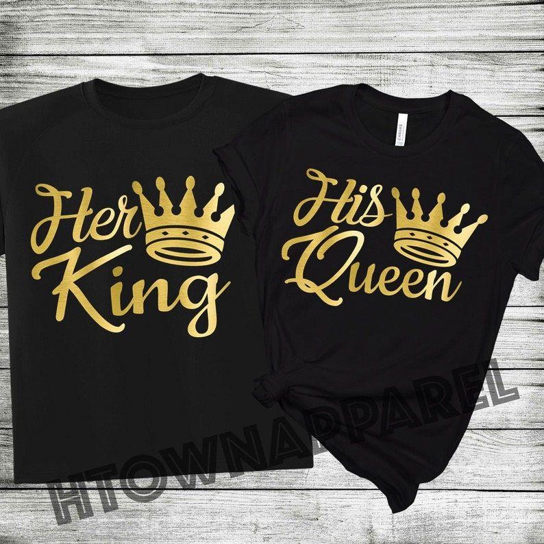 Her King and His Queen Shirt, Love Couples T shirts,  Shirts, Couple Shirts, Best Couple Shirts, Lovers Shirt, Shirts for Couple Christmas Gifts.