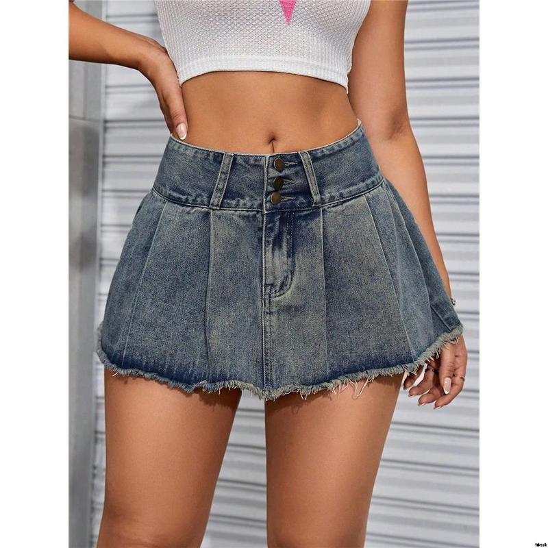 Denim fringed skirt ICON Tiktok