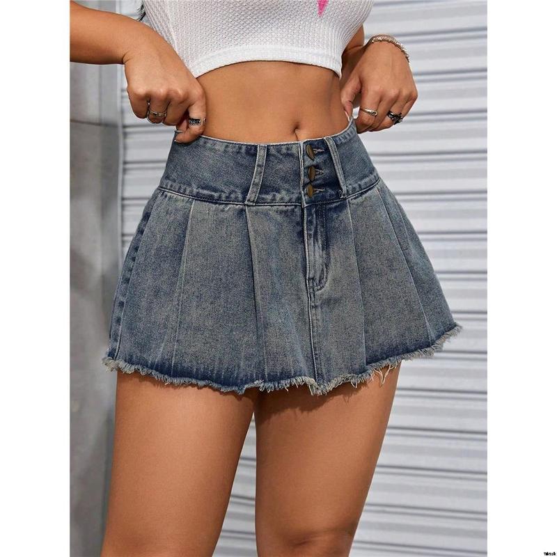 Denim fringed skirt ICON Tiktok