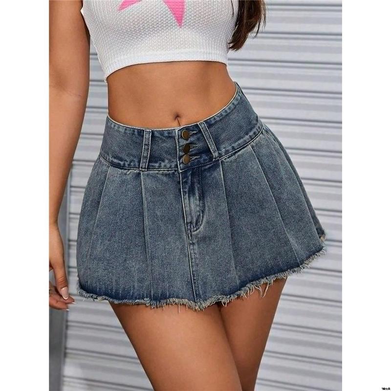 Denim fringed skirt ICON Tiktok