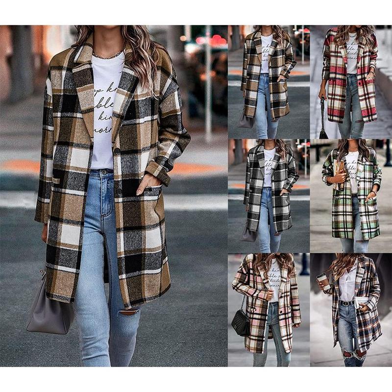 2024 Hot Sale New Autumn and Winter Long Single-Breasted Lapel Shirt Coat Woolen Coat