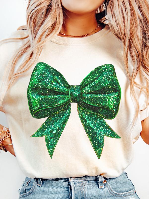 Green Bow ~ Unisex Apparel Relaxed Fit Printed in the USA Clothing Womenswear Casual and Comfortable