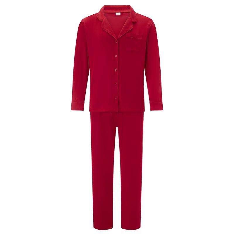 Family Pjs Matching Sets Lapel Neck Button-up Long Sleeve Tops Long Pants Sets Couples Christmas Holiday Jammies