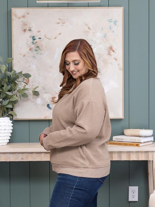 Corded Cotton Spandex Knit Pullover | S - 3XL