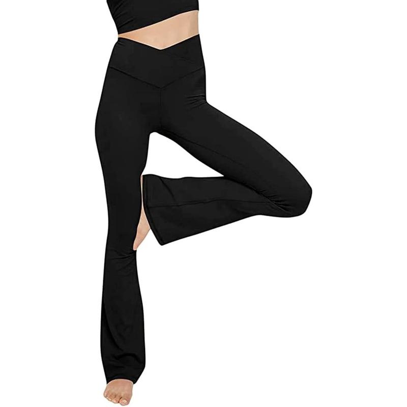 JEKAOYI Women's High Waist Buttery Soft Side Pockets Flare Yoga Pants Casual Bootleg V-Crossover Leggings Coziness Womenswear Bottom