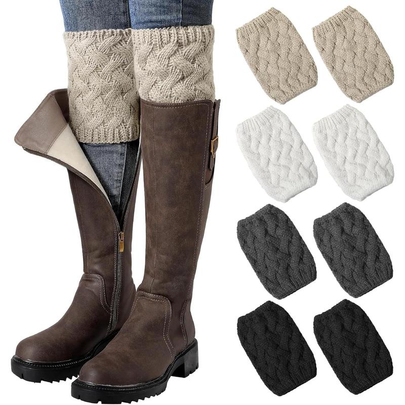 Boot Socks for Women, Winter Warm Boot Cuffs, Crochet Knitted Boot Socks, Short  Warmers Boot Topper Socks