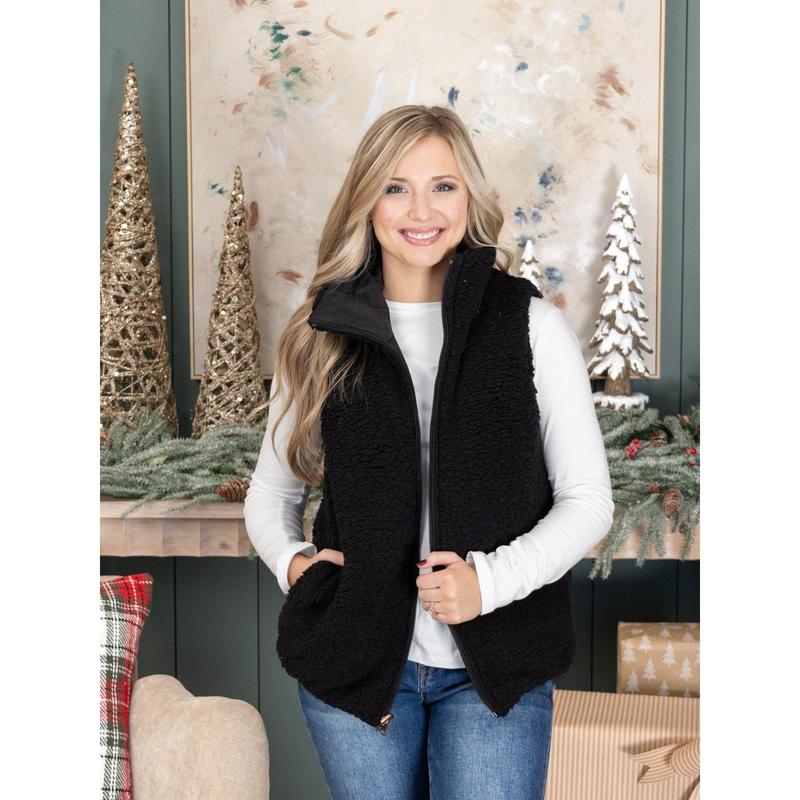 DD Design Reversible Puffer Vest with Sherpa Lining | S - 2XL