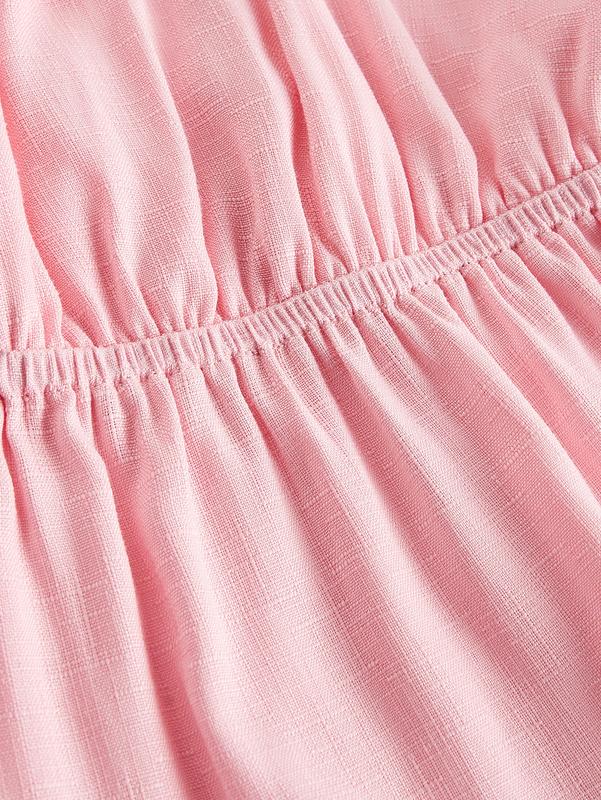 ROMWE Kawaii Ruched Bust Ruffle Hem Cami Top