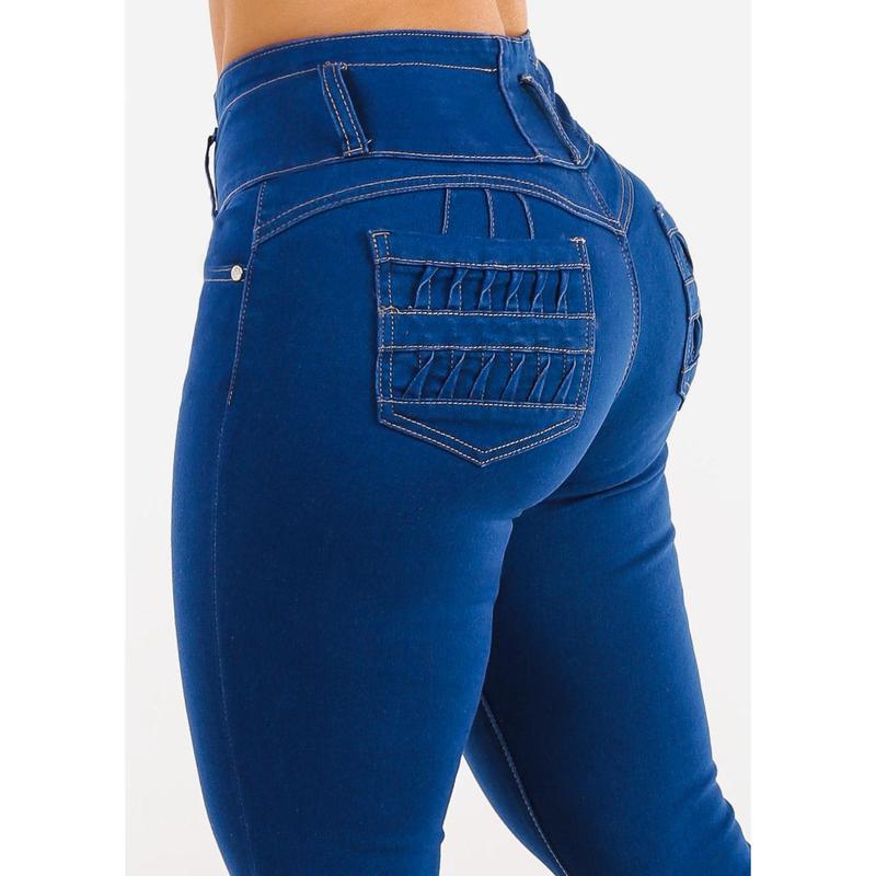 Butt Lift High Waist Royal Blue Skinny Jeans