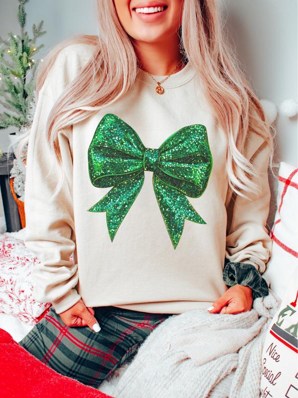 Green Bow ~ Unisex Apparel Relaxed Fit Printed in the USA Clothing Womenswear Casual and Comfortable