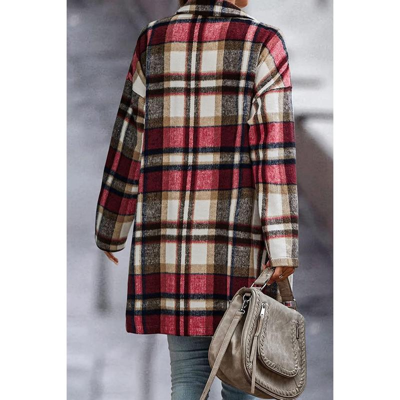 2024 Hot Sale New Autumn and Winter Long Single-Breasted Lapel Shirt Coat Woolen Coat