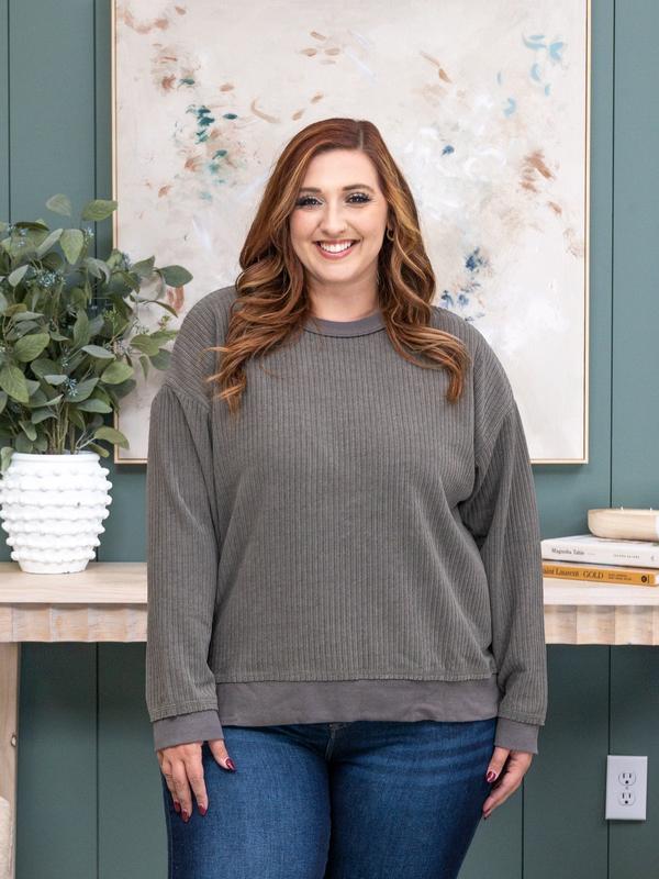 Corded Cotton Spandex Knit Pullover | S - 3XL