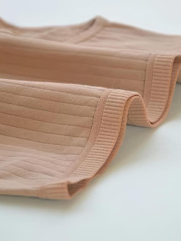 Women's 4pcs Basic Solid High Waist Knicker, Breathable Comfortable High Rise Panty for Daily Wear, Women Underwear for All Seasons