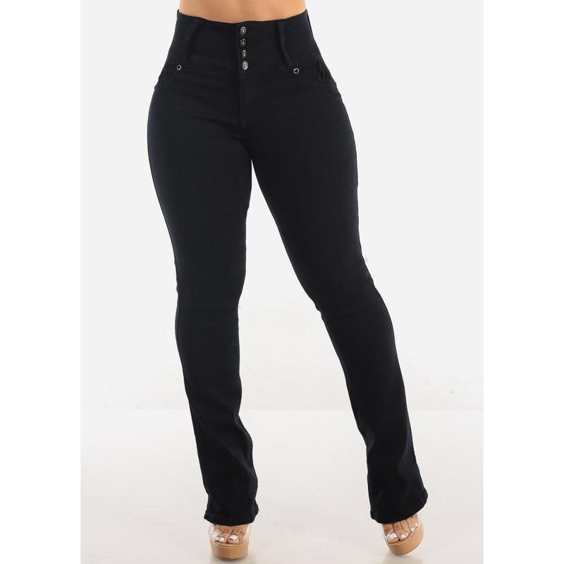 MX JEANS Butt Lift High Waist Black Bootcut Jeans