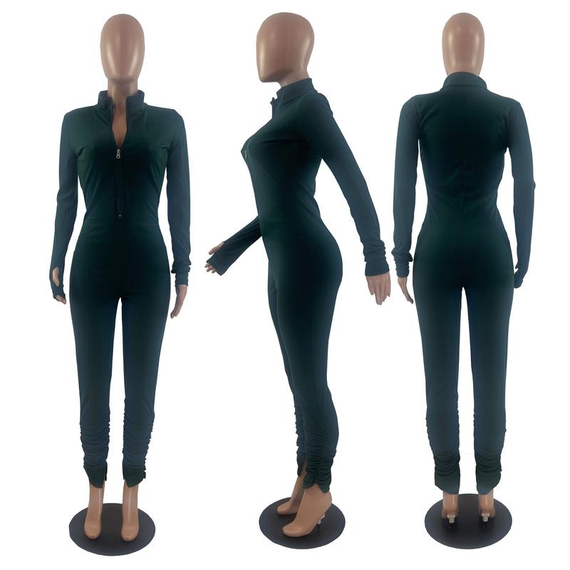 Long Sleeve Slim Fitted Jumpsuit