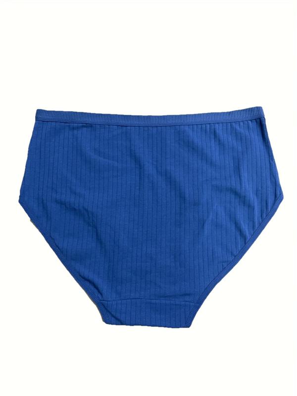 Women's 4pcs Basic Solid High Waist Knicker, Breathable Comfortable High Rise Panty for Daily Wear, Women Underwear for All Seasons